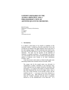 lowdin`s remarks on the aufbau principle and a philosopher`s view of