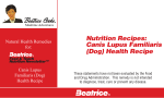 Canis Lupus Familiaris (Dog) Health Recipe