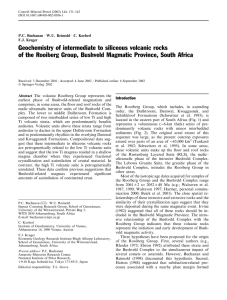 Geochemistry of intermediate to siliceous volcanic rocks of the