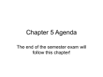 Chapter 5 Agenda