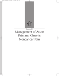 Management of Acute Pain and Chronic