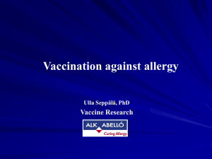 Vaccination against allergy