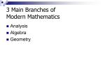3 Main Branches of Modern Mathematics