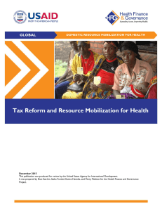 Tax Reform and Resource Mobilization for Health