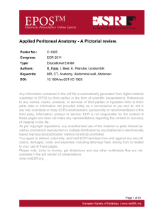 Applied Peritoneal Anatomy - A Pictorial review.