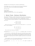 1 Markov Chains - Stationary Distributions