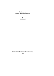 Lectures on Groups of Transformations