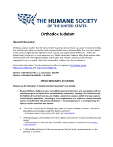 Orthodox Judaism - The Humane Society of the United States
