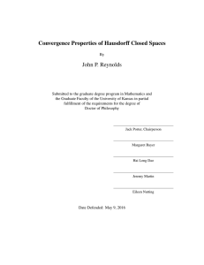 Convergence Properties of Hausdorff Closed Spaces John P