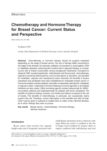 Chemotherapy and Hormone Therapy for Breast Cancer: Current