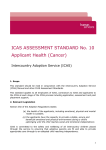 icas assessment standard no. 10 applicant health (cancer)