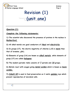 First Term Science Al-Karma Language School Prep 2 Question (1