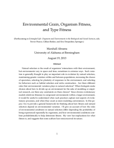 Environmental Grain, Organism Fitness, and Type
