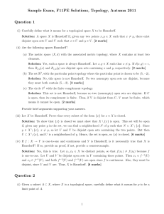 Sample Exam, F11PE Solutions, Topology, Autumn 2011 Question 1