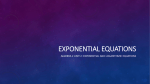 Exponential Equations PowerPoint