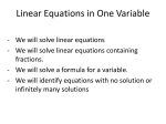 6.2 Linear Equations in One Variable