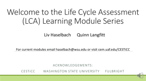 the Life Cycle Assessment (LCA) Learning Module