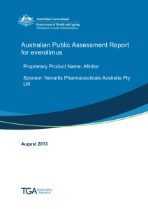 Australian public assessment for everolimus