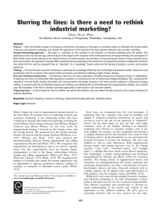 Blurring the lines: is there a need to rethink industrial marketing?