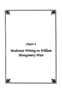 Modernist Writing on WiCRam Montgomery `Watt