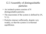 12.3 Assembly of distinguishable Particles