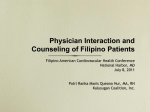 Physician Interaction and Counseling of Filipino Patients