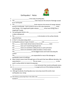 earthquake notes - Red Hook Central Schools
