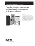 Choosing between a soft starter and a variable frequency drive to fit