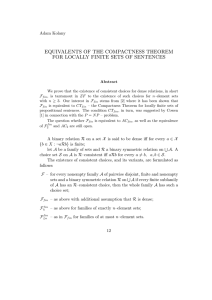 equivalents of the compactness theorem for locally finite sets of