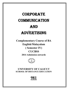 Corporate Communication and Advertising