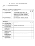 Topic 1 IB Chemistry Assessment Statements 2009 Revised File