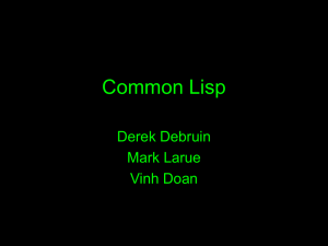 Common Lisp - cse.sc.edu