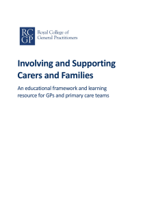 Involving and Supporting Carers and Families