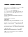 Installing Cabling: Procedures