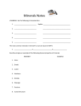 Minerals Notes - Red Hook Central Schools