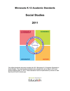 Revised K-12 Social Studies Academic Standards in Social Studies