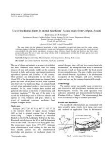 Use of medicinal plants in animal healthcare