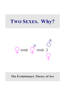 TWO SEXES. Why? The Evolutionary Theory of Sex