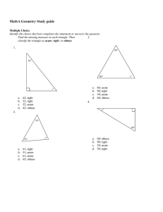 Math 6 Geometry Study guide Answer Section