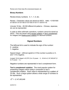 Binary Numbers