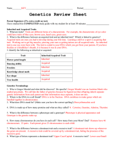 Test Review Sheet with Answers