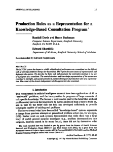 Production Rules as a Representation for a Knowledge