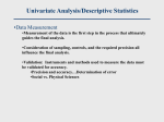 Univariate Analysis/Descriptive Statistics