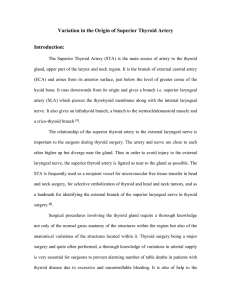 Variation in the origin of Superior thyroid Artery
