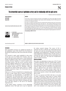 The intraorbital course of ophthalmic artery and its