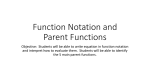 Function Notation and Parent Functions
