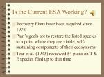 Is the Current ESA Working?