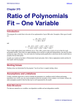 Ratio of Polynomials Fit – One Variable