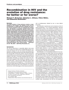 Recombination in HIV and the evolution of drug resistance: for better