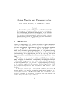 Stable Models and Circumscription